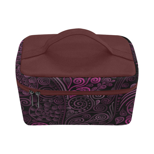 3D psychedelic ornaments, magenta Cosmetic Bag/Large (Model 1658)