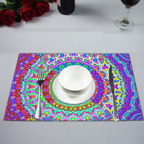 4 Triangles Power Mandala multicolored Placemat 12''x18''