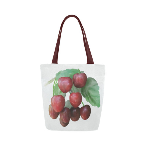 Sour Cherries, watercolor, fruit Canvas Tote Bag (Model 1657)