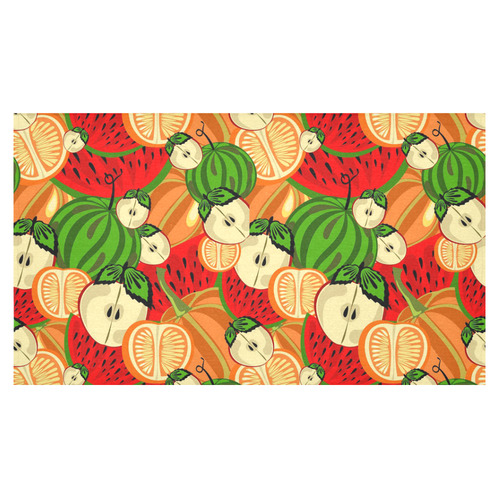 Colorful Fruit Pattern with Watermelon Cotton Linen Tablecloth 60"x 104"
