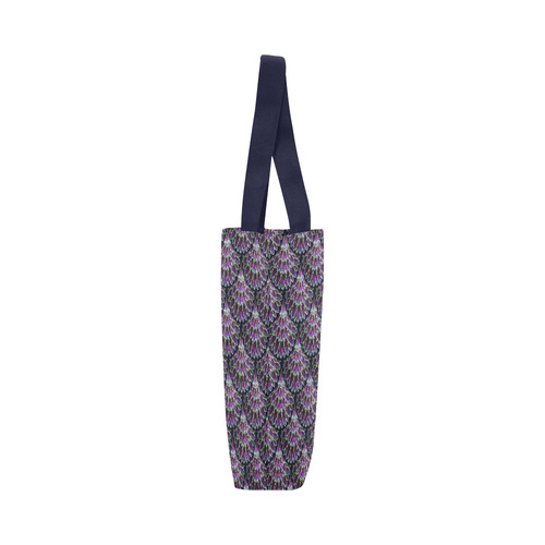 Mosaic flower, purple fish scale Canvas Tote Bag (Model 1657)