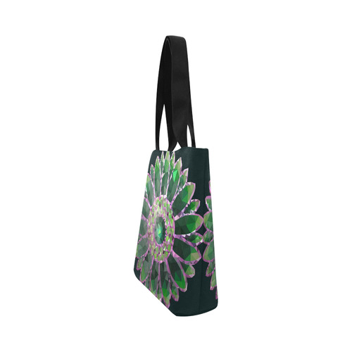 Green Mosaic Flower Canvas Tote Bag (Model 1657)