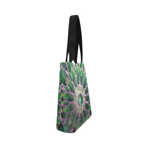 Green Mosaic Flower Canvas Tote Bag (Model 1657)