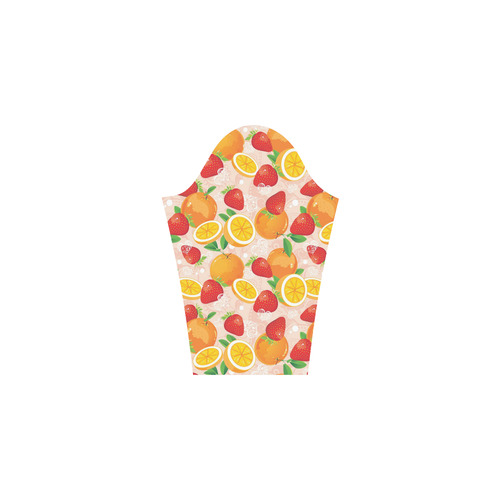 Strawberry Orange Hearts Fruit Pattern Bateau A-Line Skirt (D21)
