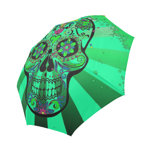 psychedelic Pop Skull 317C by JamColors Auto-Foldable Umbrella (Model U04)