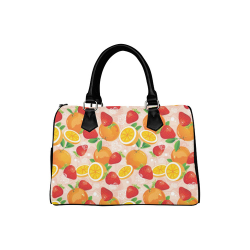 Strawberry Orange Hearts Fruit Pattern Boston Handbag (Model 1621)