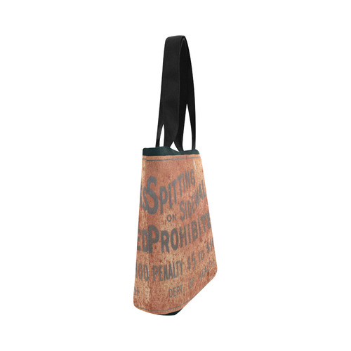 Spitting prohibited, penalty, photo Canvas Tote Bag (Model 1657)