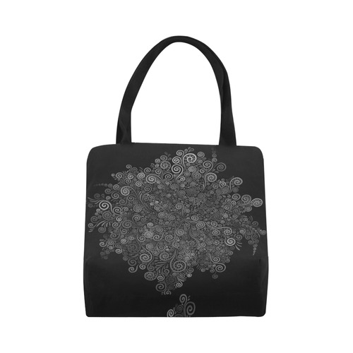 3D Black and White Rose Canvas Tote Bag (Model 1657)