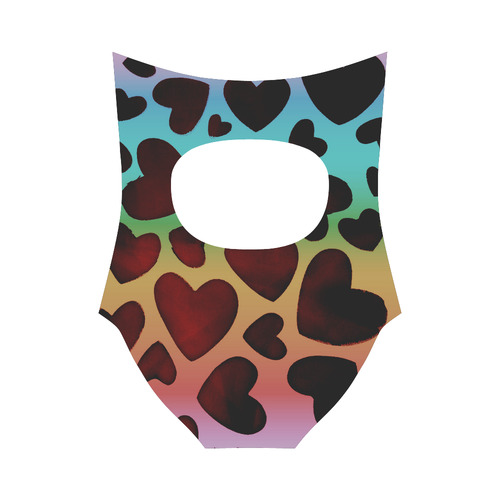 HEART RAINBOW Strap Swimsuit ( Model S05)