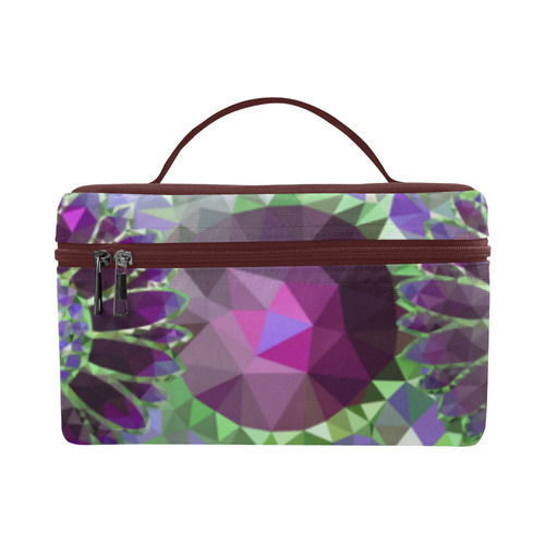 Purple Mosaic Flower Cosmetic Bag/Large (Model 1658)