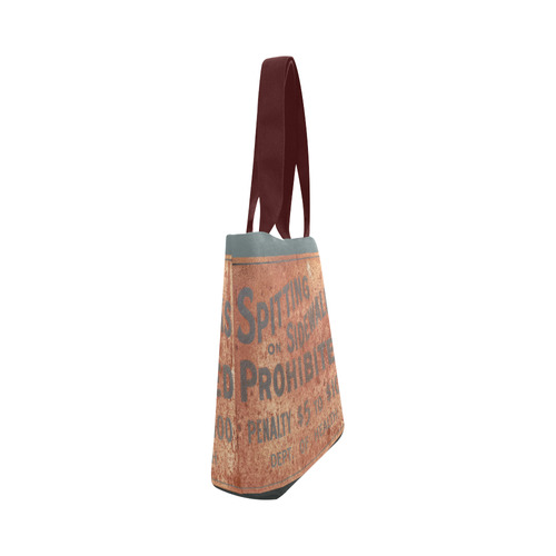 Spitting prohibited, penalty, photo Canvas Tote Bag (Model 1657)