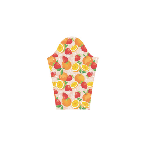 Strawberry Orange Hearts Fruit Pattern Bateau A-Line Skirt (D21)