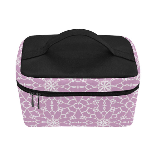 Sexy Lilac and White Lace Cosmetic Bag/Large (Model 1658)