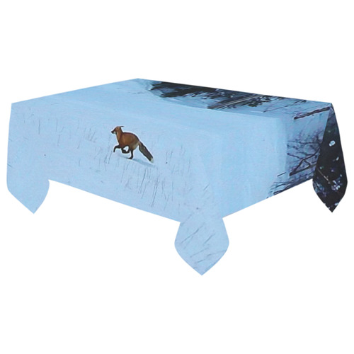 Fox on the Run Cotton Linen Tablecloth 60"x 104"