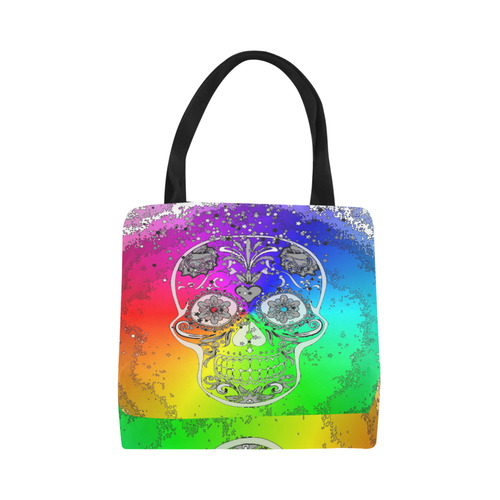 psychedelic Pop Skull 317F by JamColors Canvas Tote Bag (Model 1657)