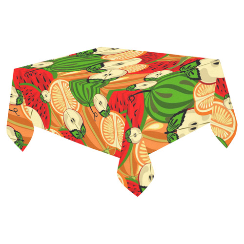 Colorful Fruit Pattern with Watermelon Cotton Linen Tablecloth 52"x 70"