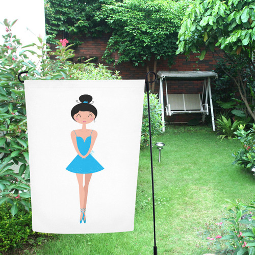 Little cute balerina : blue on white Garden Flag 12‘’x18‘’（Without Flagpole）