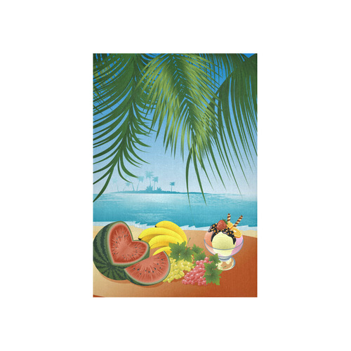 Fruit Ice Cream Tropical Beach Cotton Linen Wall Tapestry 40"x 60"