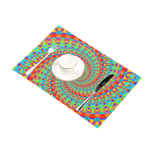 FLOWER POWER SPIRAL multicolored Placemat 12''x18''