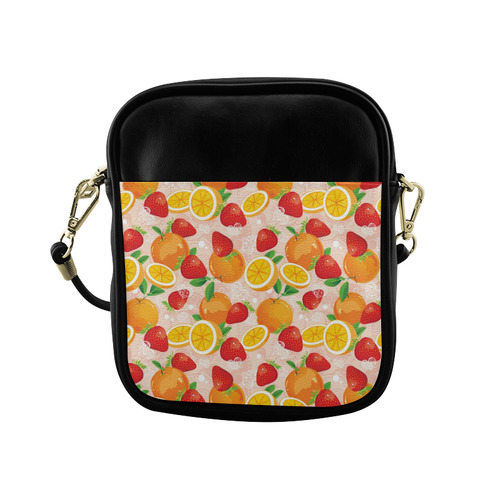 Strawberry Orange Hearts Fruit Pattern Sling Bag (Model 1627)