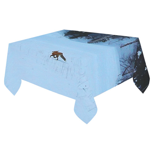 Fox on the Run Cotton Linen Tablecloth 52"x 70"