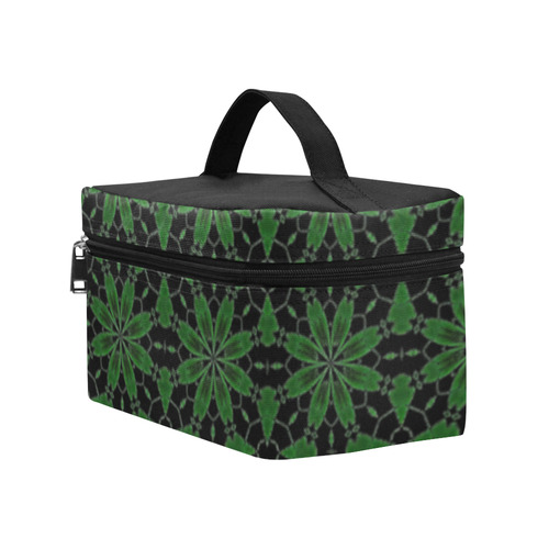 Sexy Black and Green Lace Cosmetic Bag/Large (Model 1658)