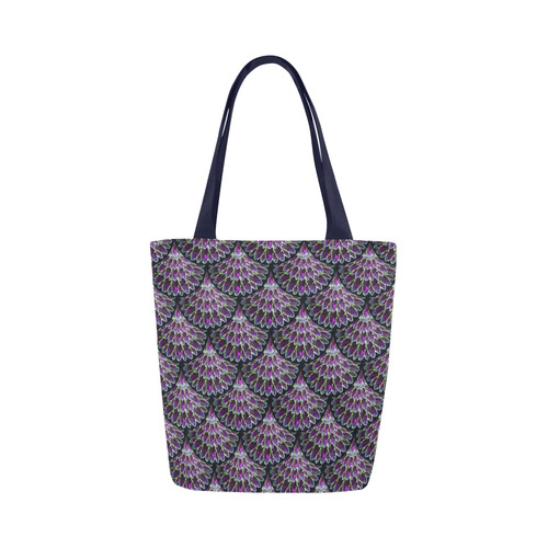 Mosaic flower, purple fish scale Canvas Tote Bag (Model 1657)