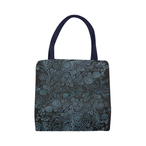 3D ornaments, psychedelic blue Canvas Tote Bag (Model 1657)