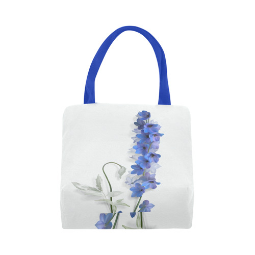 Blue - purple Consolida, floral watercolor Canvas Tote Bag (Model 1657)