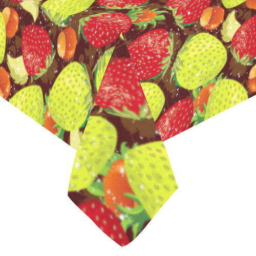 Strawberries Fruit Vegetable Pattern Cotton Linen Tablecloth 60"x120"