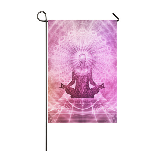 Holy Yoga Lotus Meditation Garden Flag 12‘’x18‘’（Without Flagpole）