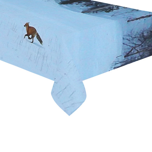 Fox on the Run Cotton Linen Tablecloth 60"x 104"