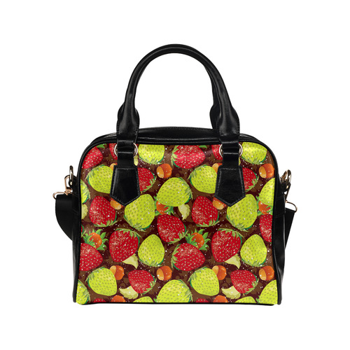 Strawberries Fruit Vegetable Pattern Shoulder Handbag (Model 1634)