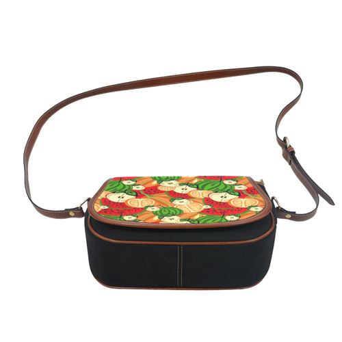 Colorful Fruit Pattern with Watermelon Saddle Bag/Small (Model 1649)(Flap Customization)