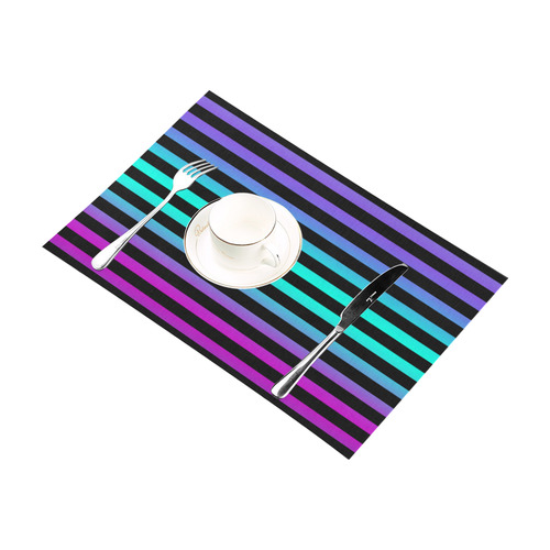 Wide Flat Stripes Pattern Colored Placemat 12''x18''