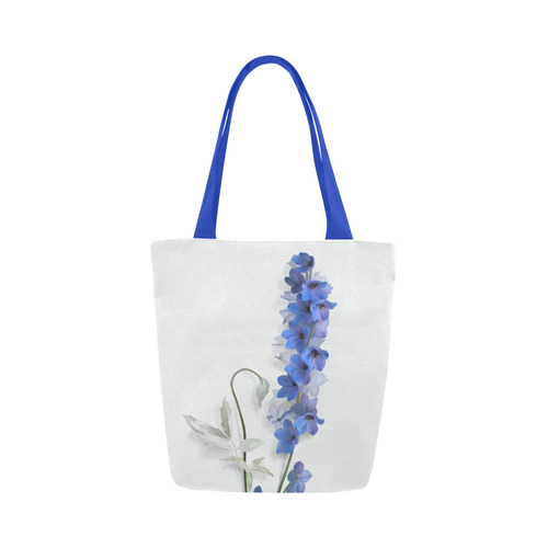 Blue - purple Consolida, floral watercolor Canvas Tote Bag (Model 1657)