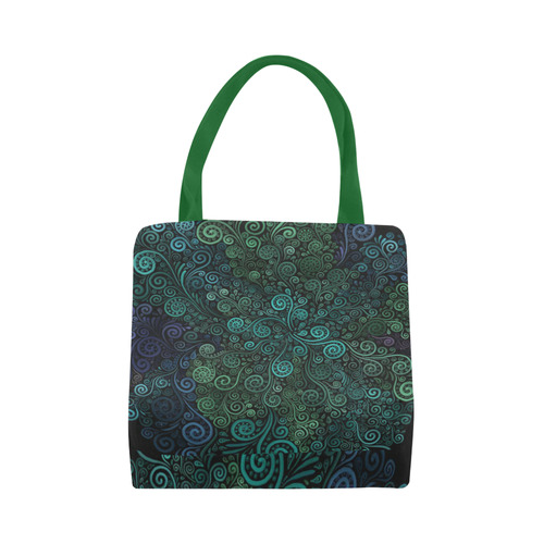 Turquoise 3D Rose Canvas Tote Bag (Model 1657)