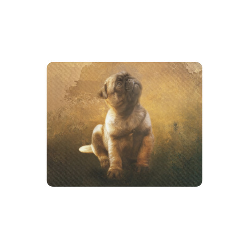 Cute painting pug puppy Rectangle Mousepad
