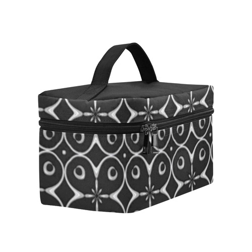 Black and Gray Abstract Cosmetic Bag/Large (Model 1658)