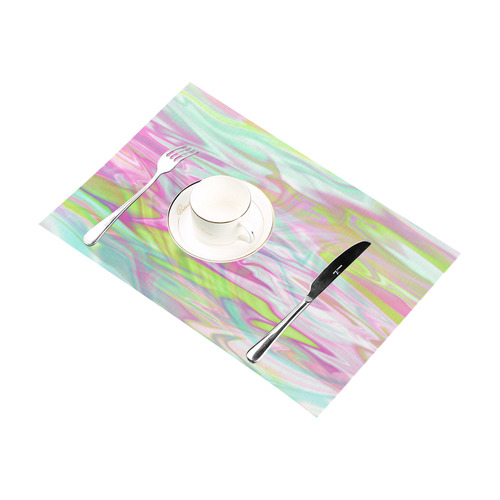 Pastel Iridescent Marble Waves Pattern Placemat 12''x18''