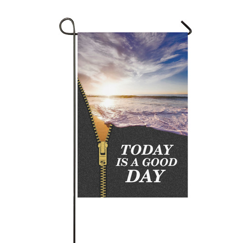 ZIPPER gold Sunset Beach Garden Flag 12‘’x18‘’（Without Flagpole）