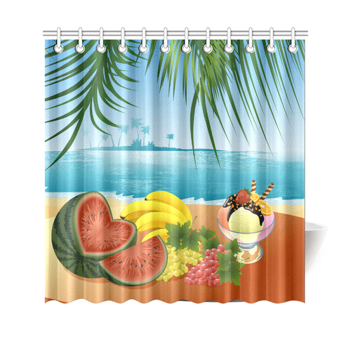 Fruit Ice Cream Tropical Beach Paradise Shower Curtain 69"x70"