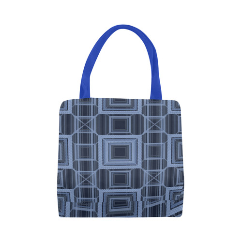 Serenity blue, Faux stitch Canvas Tote Bag (Model 1657)