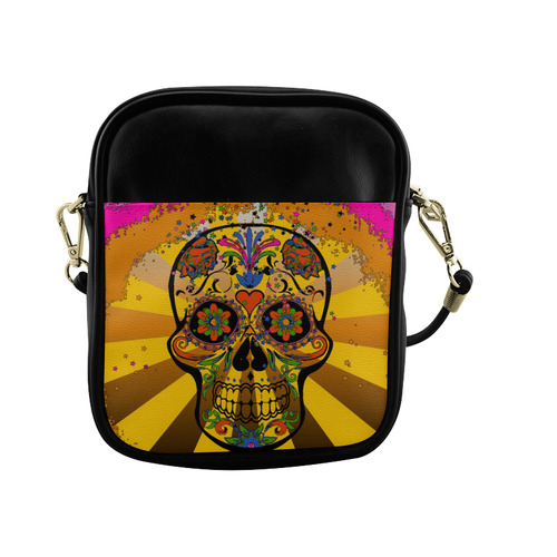 psychedelic Pop Skull 317A by JamColors Sling Bag (Model 1627)