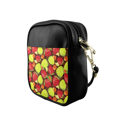 Strawberries Fruit Vegetable Pattern Sling Bag (Model 1627)