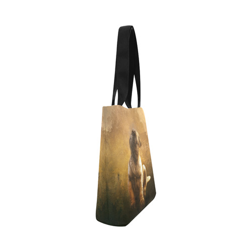 Cute painting pug puppy Canvas Tote Bag (Model 1657)