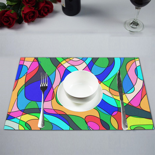 SQUIGGLY LOOPS - multicolored Placemat 12''x18''
