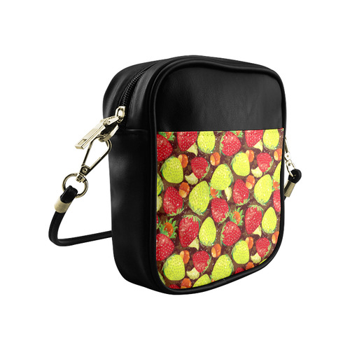 Strawberries Fruit Vegetable Pattern Sling Bag (Model 1627)