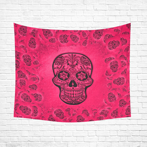 Skull20170266_by_JAMColors Cotton Linen Wall Tapestry 60"x 51"