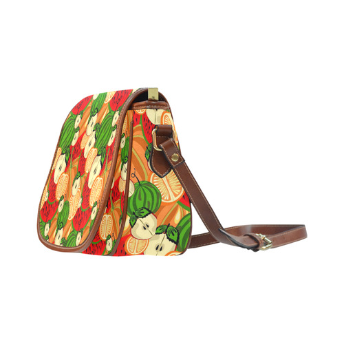 Colorful Fruit Pattern with Watermelon Saddle Bag/Large (Model 1649)